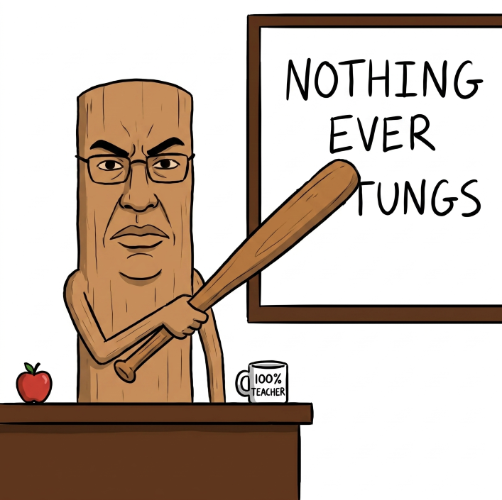 nothing ever tungs. sit down anon.